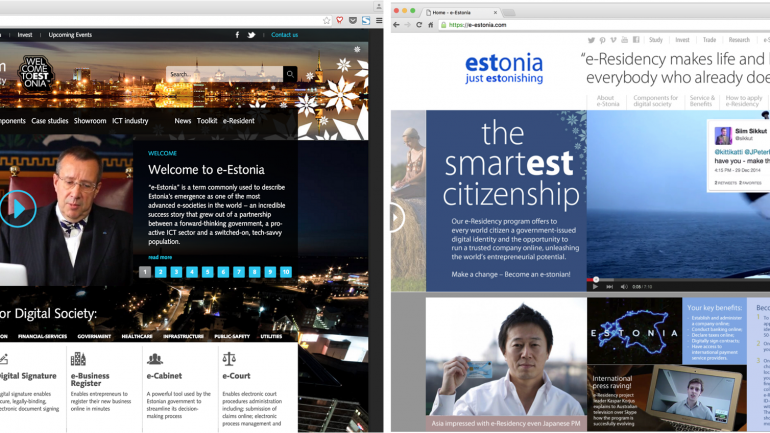 Enne ja pärast vaade e-estonia.com veebilehest